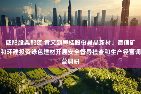 咸阳股票配资 黄文到粤桂股份昊晶新材、德信矿业和环建投资绿色建材开展安全督导检查和生产经营调研