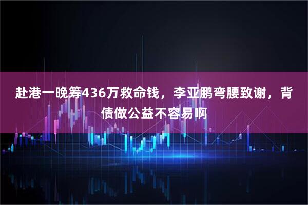 赴港一晚筹436万救命钱，李亚鹏弯腰致谢，背债做公益不容易啊